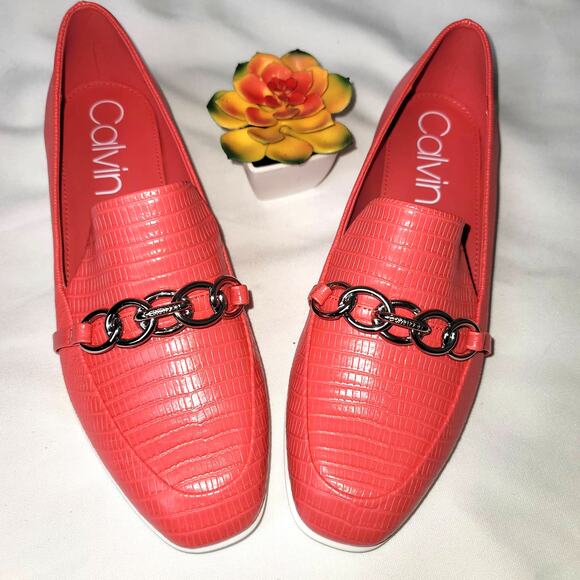 Calvin Klein Banda Lizard Loafer Coral - Picture 1 of 7